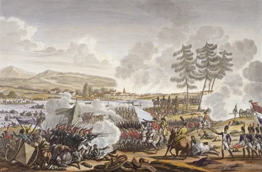 A batalha de Friedland, 14 de junho de 1807, gravada por François Pigeot (n.1775) (aquatint)